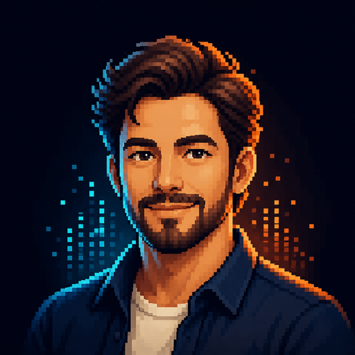 Ilustracyjny awatar pixel art, nie fotografia