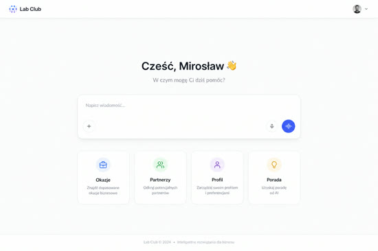 Nowy interfejs Lab Club oparty na rozmowie z asystentem AI